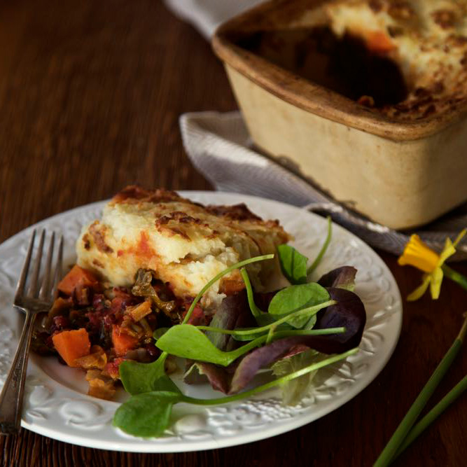 a serving of red dragon pie on a plate