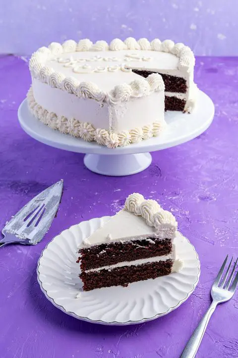 slice of vegan anniversary cake