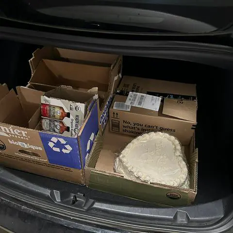 vegan anniversary cake going on a road trip.