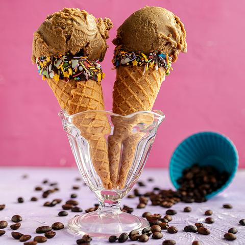 vegan coffee ice cream cones