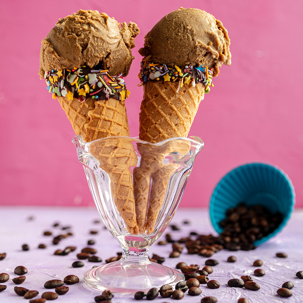 vegan coffee ice cream cones