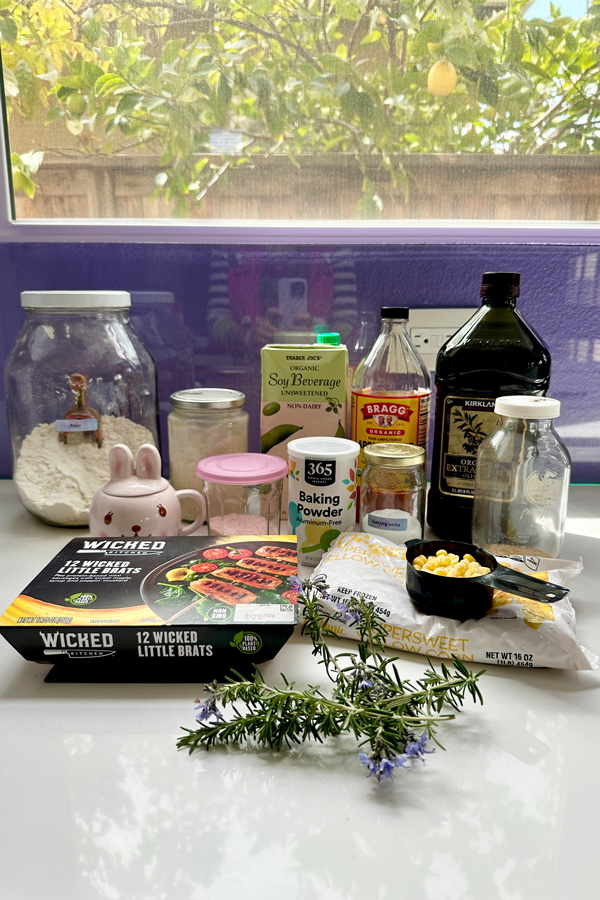 ingredients needed to make vegan corn dog nuggets