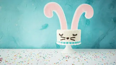vegan funfetti easter bunny cake