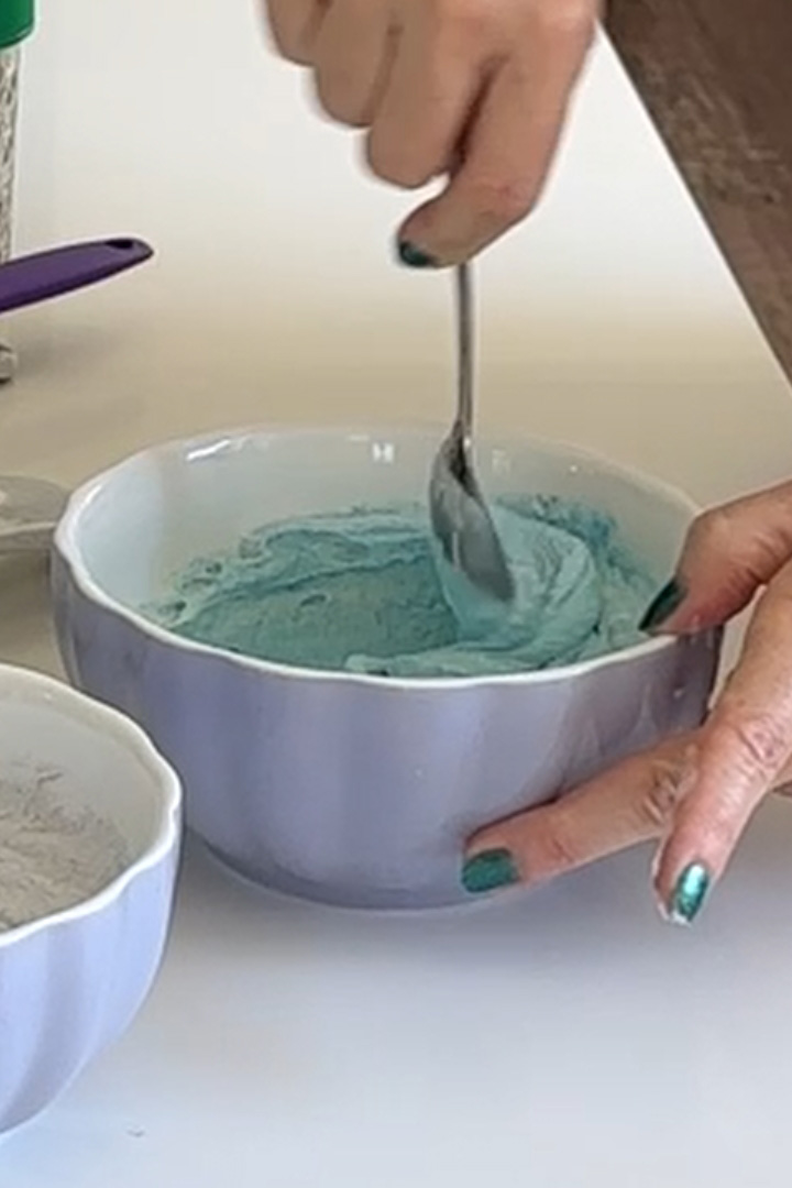 making vegan buttercream frosting.