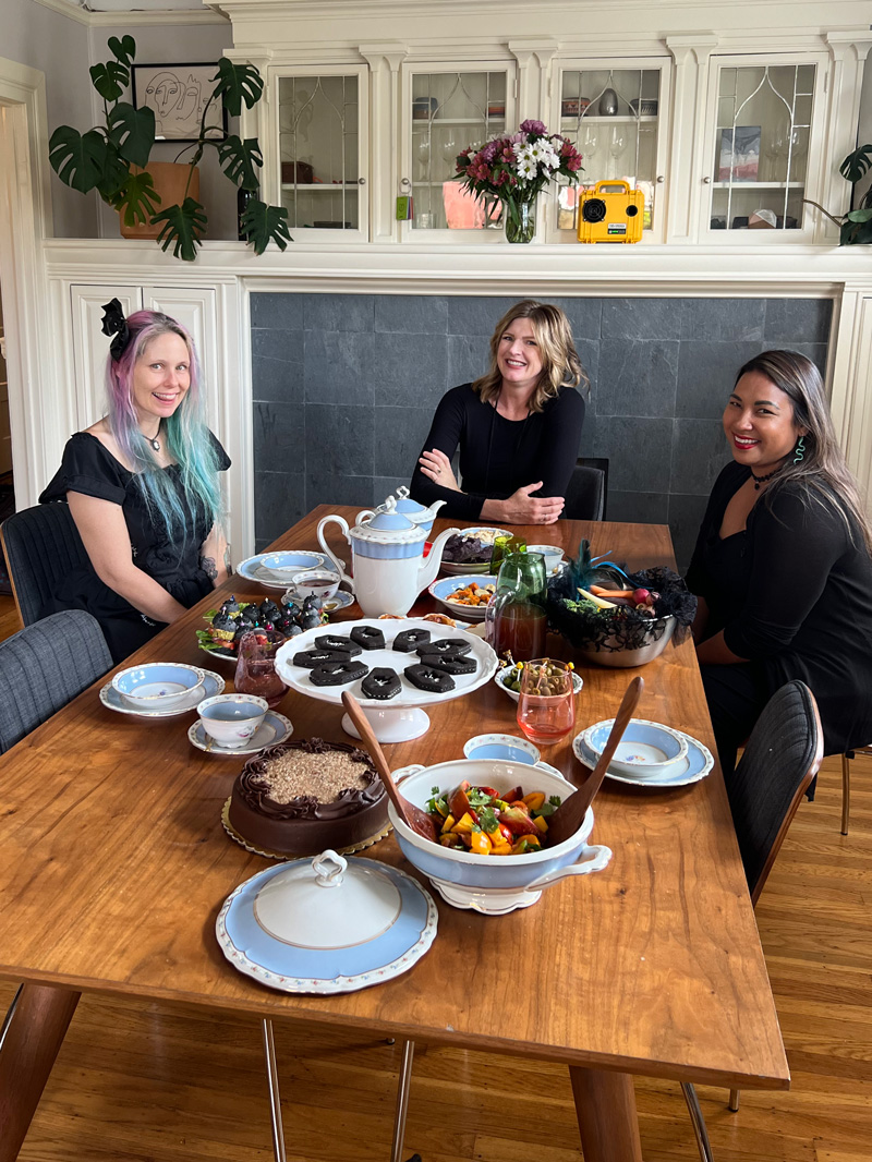 the entire table shot.