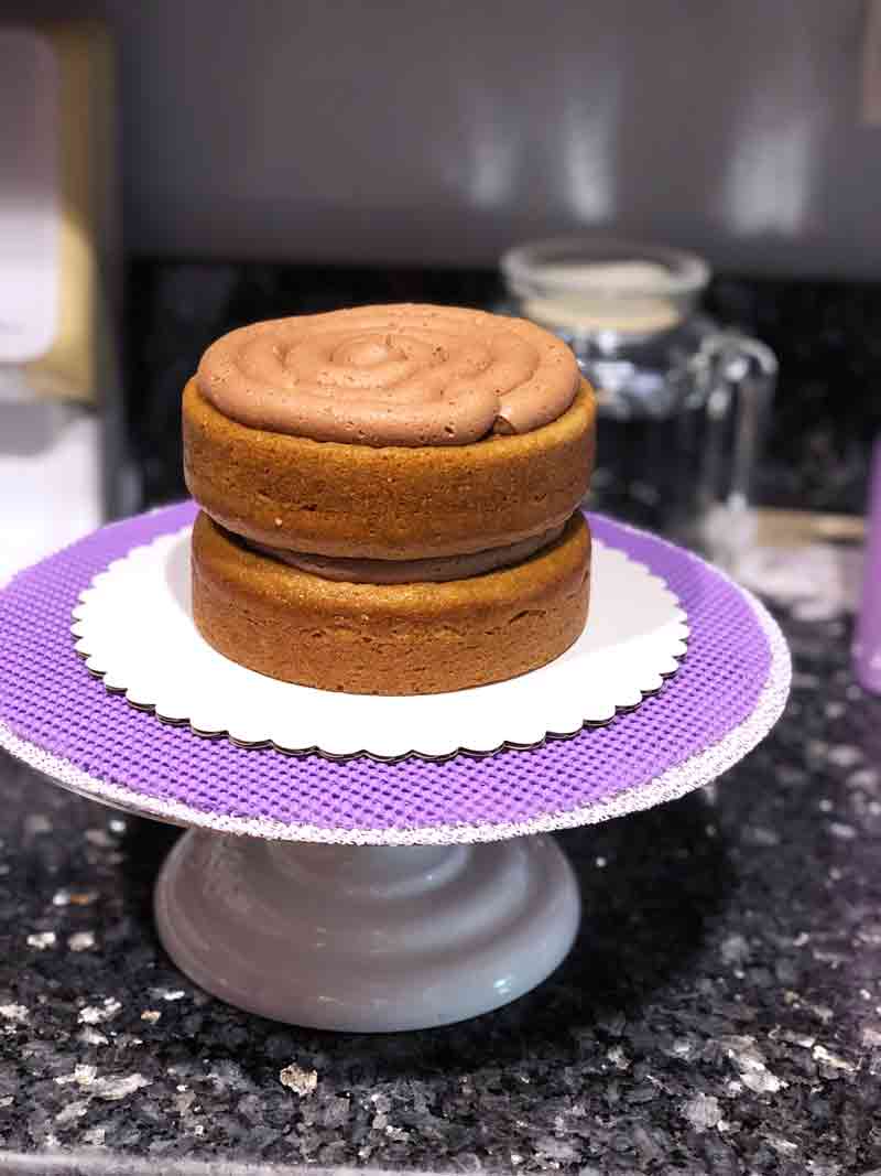 organic vegan coffee cake with chocolate buttercream frosting