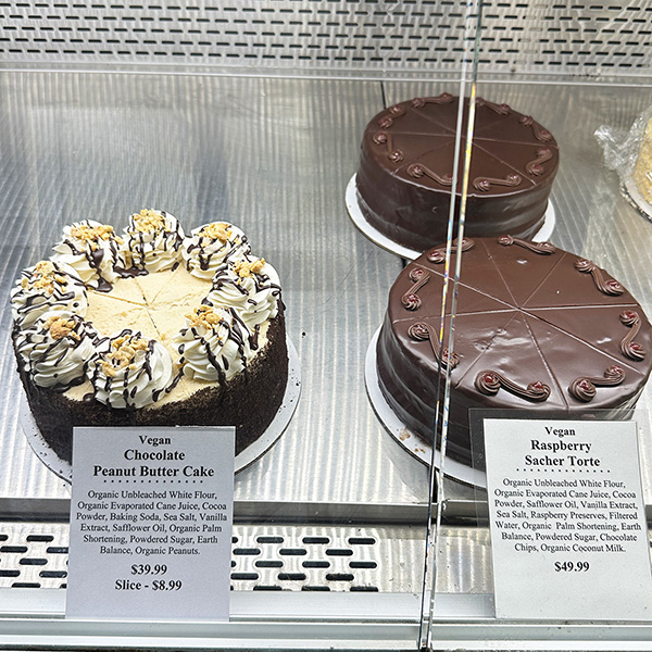 whole vegan cakes available at Hana in Paia, Maui.