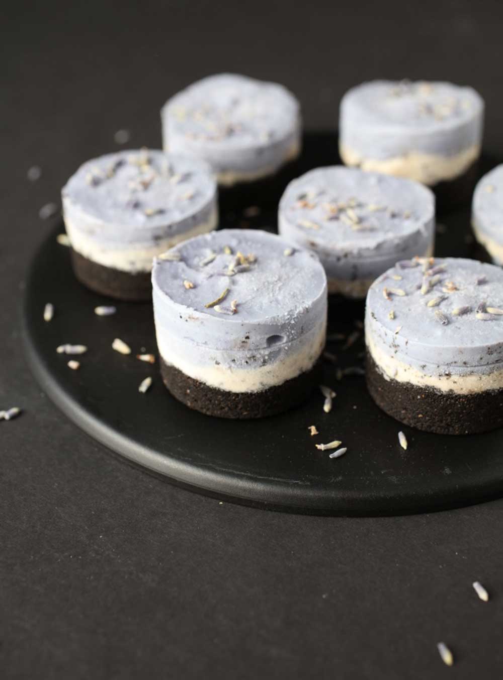 Mini Vegan Purple Cheesecakes