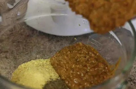 Making homemade vegan sausage