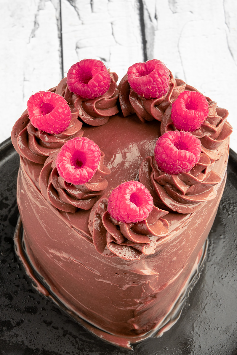 A mini nutella raspberry cake.
