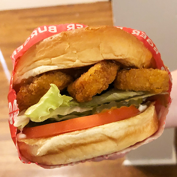 nuggie chicken sandwich from Face Plant in Portland.