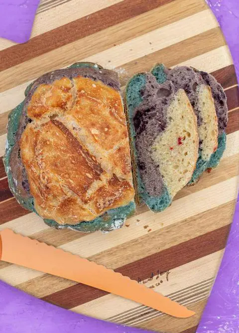 naturally colored rainbow bread
