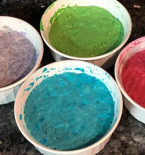vegan rainbow bread dough