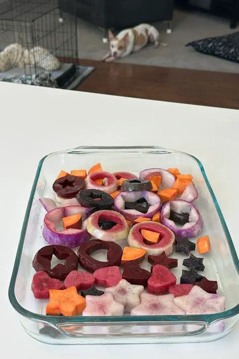 second tray of veggies to roast.