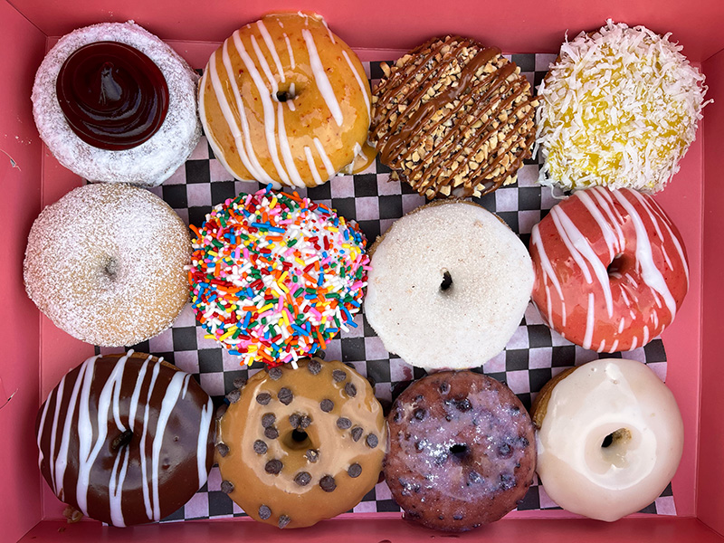 a dozen vegan donuts from Broad Street Dough Co in San Diego.