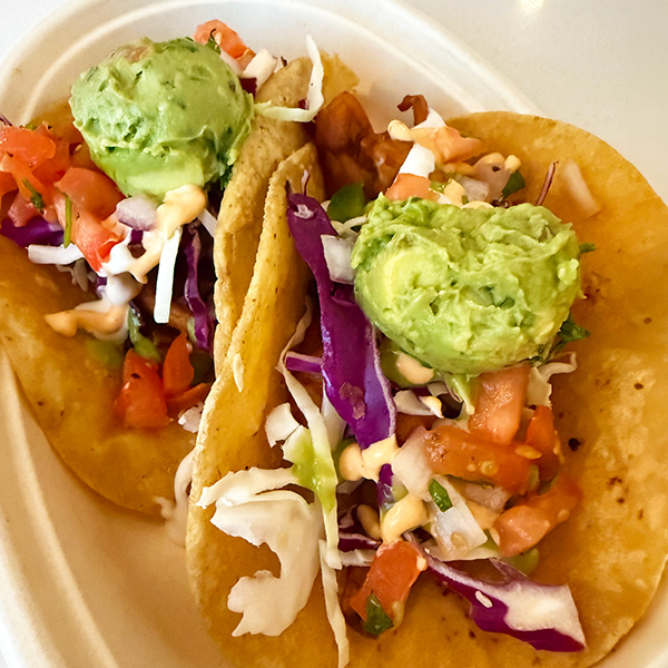 vegan tacos from Evolution Fast Food in San Diego, CA.