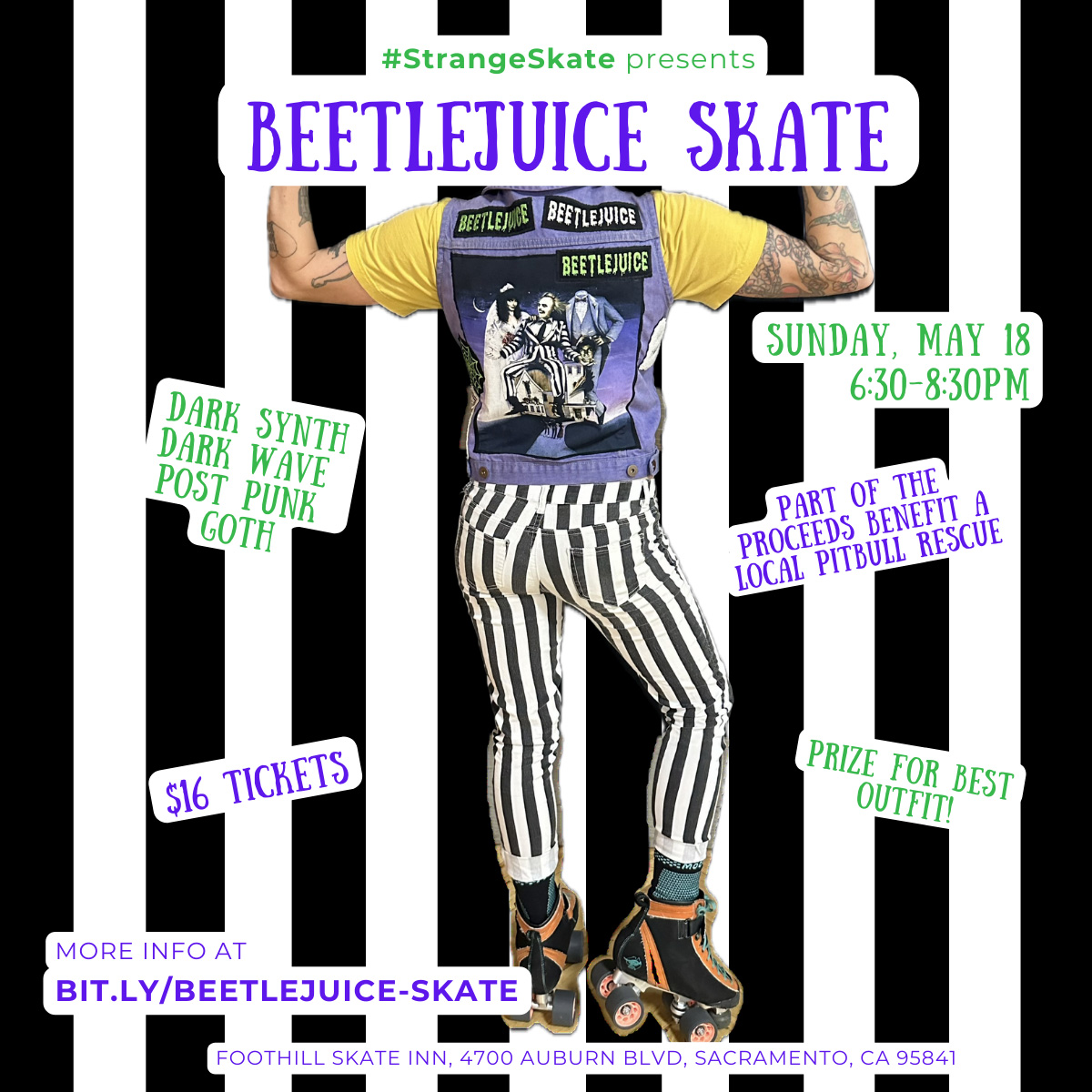 flier for Beetlejuice themed skate