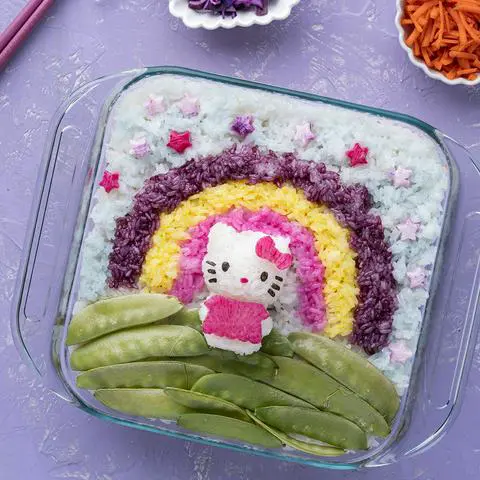 vegan spam sushi bake right out of the oven