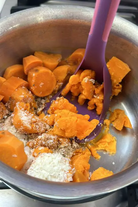 mash the vegan sweet potatoes