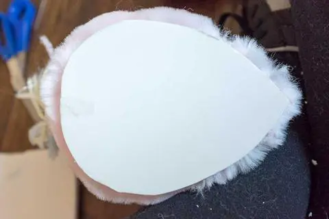 cutting the foam board.