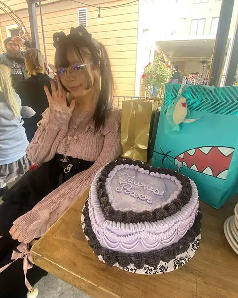 Jessica with her birthday cake.