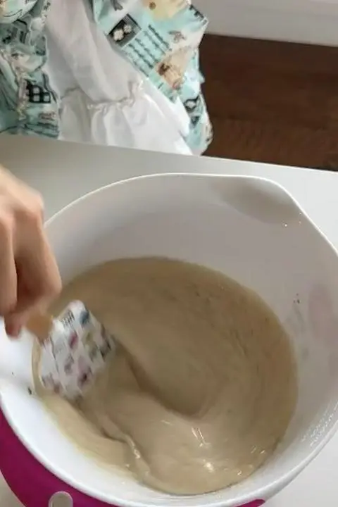 mixing the wet ingredients.