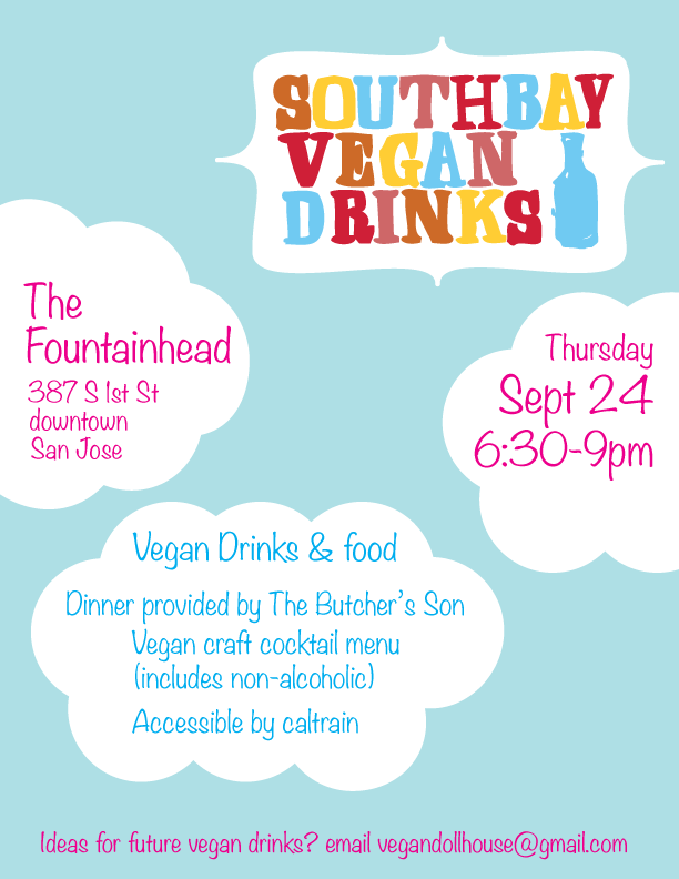 South Bay Vegan Drinks September 2015 flier