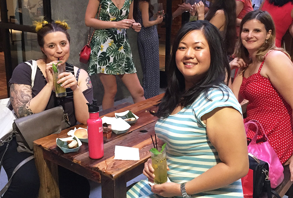 Tina, Rosie, and Brie at South Bay Vegan Drinks